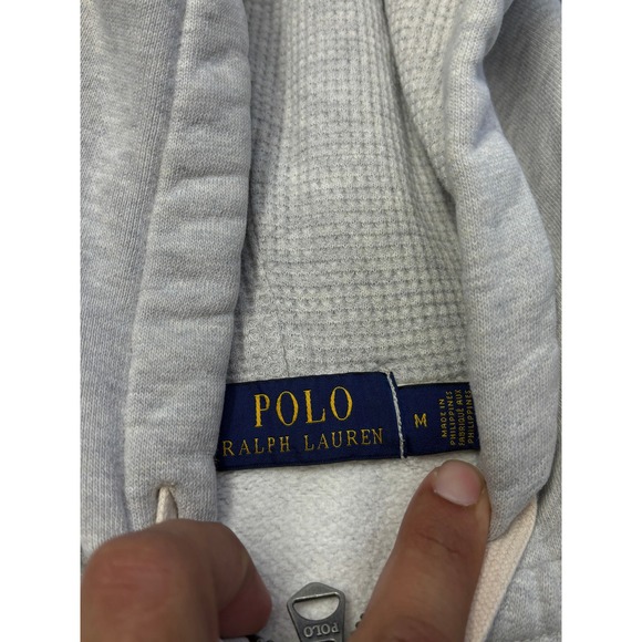 Polo Ralph Lauren Gray Full Zip Hoodie Sweatshirt Mens Size M Pony Logo - Picture 5 of 12